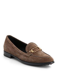 Tods Suede Metal Detail Loafers