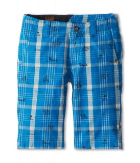 Volcom Kids Faceted Plaid Short Boys Swimwear (Blue)