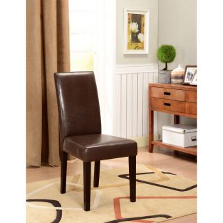 K b Brown Leatherette Parson Chairs