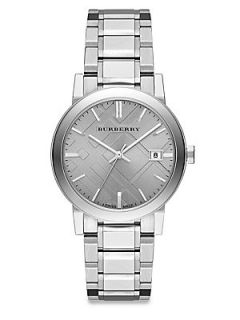 Burberry City Stainless Steel & House Bracelet Watch/38MM   Silver