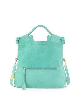 Mid City Suede Tote, Mint
