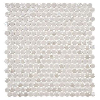 Somertile 11.25x12 in Posh Penny Round Ash Porcelain Mosaic Tile (pack Of 10)