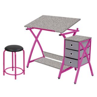 Studio Designs Center Comet Table with Stool 13325 Frame Finish Pink