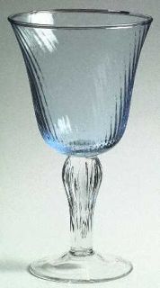 Zrike Gwynevere Blue Water Goblet   Blue Bowl,Clear Bowl,Swirled Bowl/Stem