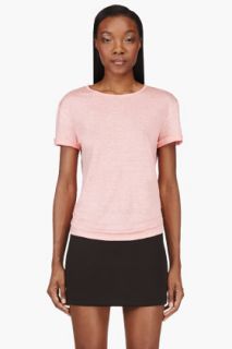 T By Alexander Wang Pink Watermelon Linen And Silk T_shirt