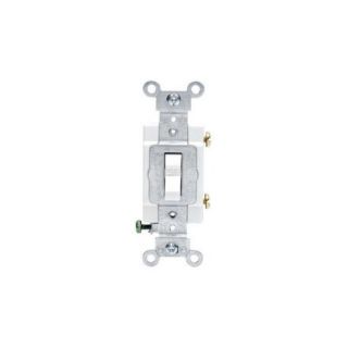 Leviton CS1202W Light Switch, Toggle Switch, Commercial Grade, 20A, SinglePole White