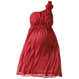 Merona Maternity One Shoulder Rosette Dress   Red L