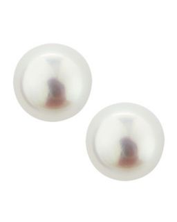 South Sea Semi Stud Pearl Earrings, White