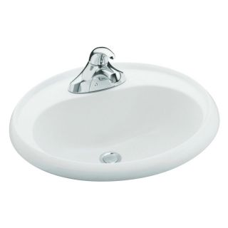 Sterling 75010140 Oval Drop In Bathroom Sink White   75010140 0