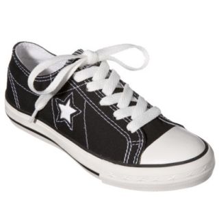Kids Converse One Star Canvas Oxford Shoe   Black 4