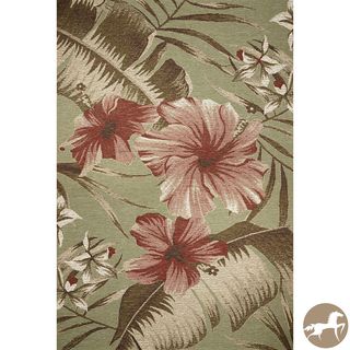 Christopher Knight Home Sage Green Hibiscus Area Rug (81 X 112)