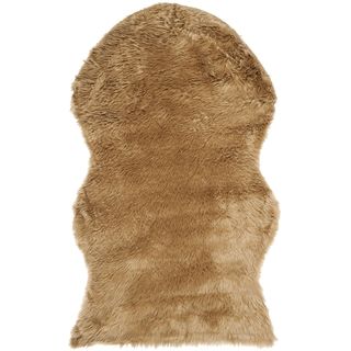 Safavieh Handmade Faux Sheep Skin Camel Acrylic Rug (4 X 6)