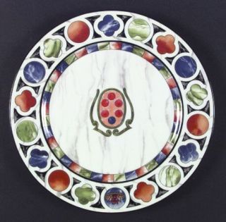 Taitu Firenze Round Chop/Service Plate, Fine China Dinnerware   Gray Marble Back