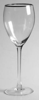 Mikasa Cameo Platinum Water Goblet   Clear,Smooth Stem,Platinum Trim