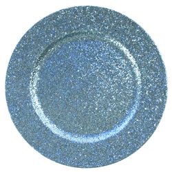 Charge It By Jay Blue Glitter 13 inch Chargers (set Of 4) (Blue glitterMaterials PolypropyleneDimensions 13 inches in diameterCare instructions Hand wash with warm water and mild dish detergentSet of 4 )