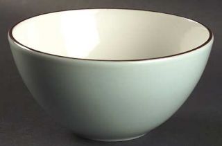 Pagnossin Audrey Soup/Cereal Bowl, Fine China Dinnerware   Robin Egg Blue Rim, B