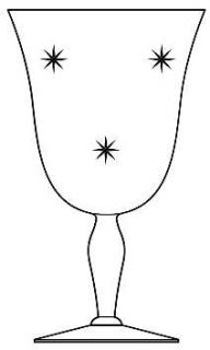 Glastonbury   Lotus Morning Star Clear Water Goblet   Stem #333, Cut Star Design