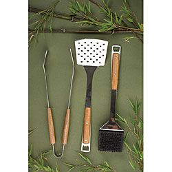 Pacific Bamboo 3 piece Barbecue Tool Set