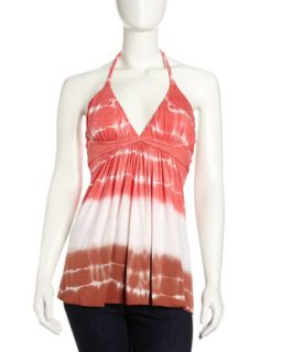Tie Dye Braided Halter Top, Punch Combo