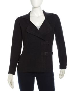 Buckle Front Cardigan, Charcoal, Womens