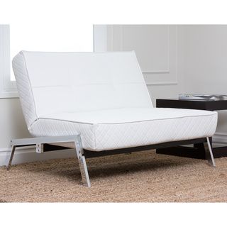 Abbyson Living Venice White Convertible Euro Sleeper Chair Lounger (WhiteHeavy duty stainless steel base and legsUpholstered with PU coated faux leatherSeat and back cushions filled with high density and convuluted foamsAdjustable backrestHand stitched de