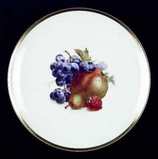 Jaeger Orchard Dinner Plate, Fine China Dinnerware   Fruits& Nuts,Purple,Green,Y