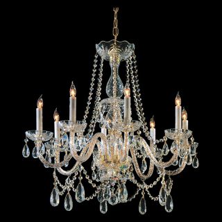 Crystorama 1128 PB CL MWP Traditional Crystal Chandelier   26W in. Multicolor  