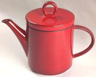Villeroy & Boch Granada Teapot & Lid, Fine China Dinnerware   Solid Red, Brown T