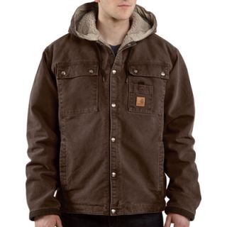 Carhartt Sandstone Hooded Multi Pocket Sherpa Lined Jacket   Firewood, 4XL,