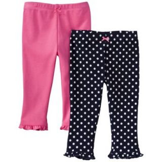 Just One YouMade by Carters Newborn Girls 2 Pack Pant   Pink/Black NB