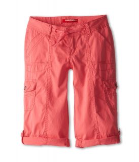 UNIONBAY Kids Suze Rigid Cargo Roll Cuff Crop Girls Casual Pants (Pink)