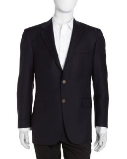 Two Button Wool Sports Jacket, Navy