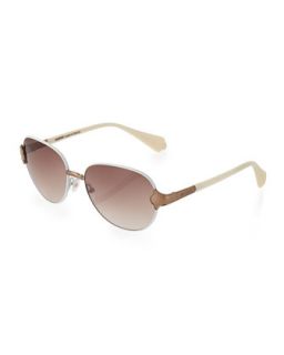 Gradient Lens Sunglasses, Brown/Ivory