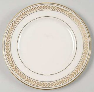 Lamberton Josephine Bread & Butter Plate, Fine China Dinnerware   Gold Laurel,Wh