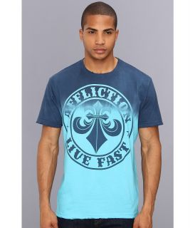 Affliction Pipeline S/S Crew Neck Tee Mens Short Sleeve Pullover (Blue)