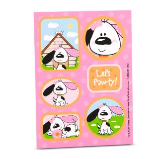 Playful Puppy Pink Sticker Sheets