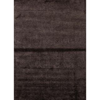 Hand loomed Solid Brown Bamboo Silk Rug (5 X 8)