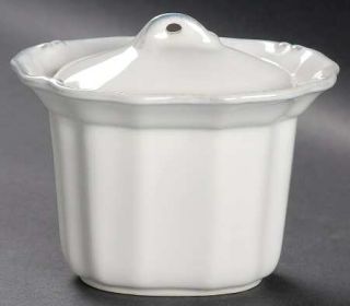 Casafina Vintage Port White Sugar Bowl & Lid, Fine China Dinnerware   Casa Stone