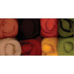 Wistyria Editions Assorted Wool Roving With Autumn Color Theme