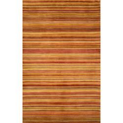 Hand tufted Stripe Sunset Wool Rug (35 X 55)