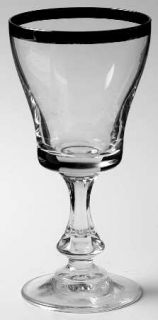 Unknown Crystal Unk5956 Wine Glass   Clear,Platinum Band,Multisided Stem