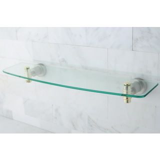 Satin Nickel/ Polished Brass Bathroom Glass Shelf
