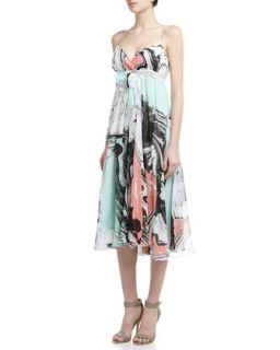 Jolie Marble Print Pleated Dress, Spring Marble