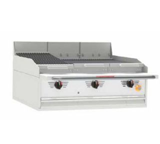 Magikitchn 24 in Radiant Counter Charbroiler w/ 8 Burners EZ Tilt to Front Grease Trough LP