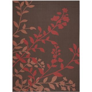Safavieh Indoor/ Outdoor Courtyard Chocolate/ Red Rug (8 X 11)