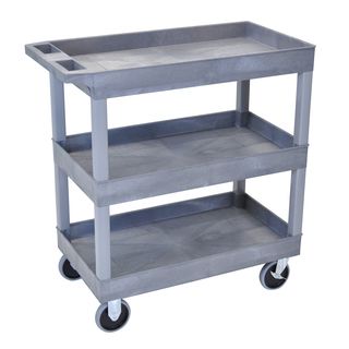 Luxor Ec111hd g Grey 3 shelf High capacity Tub Cart (GreyAssembly required YesShelves Three (3)Assembly Required )