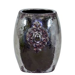 Small Silver 8.5 inch Ceramic Vase (SilverMaterial CeramicSize 6 x 5 x 8.5UPC 877101701637For Decorative Purposes Only 6 x 5 x 8.5UPC 877101701637For Decorative Purposes Only CeramicSize 6 x 5 x 8.5UPC 877101701637For Decorative Purposes Only)