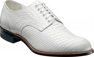 Mens Stacy Adams Madison 00055   White Leather Lace Up Shoes
