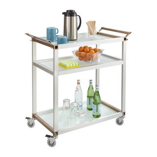 Large Refreshment Cart (SilverDimensions 35 inches high x 35 inches wide x 16.75 inches deepNumber of shelves Three (3)Model 8969SL )