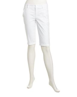 Lightweight Twill Bermuda Shorts, White